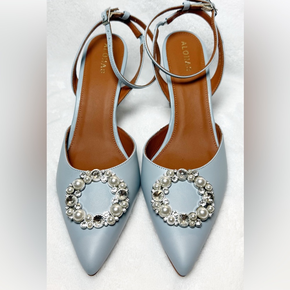 ALOHAS Cinderella Elegant Crystal Baby Blue Women’s High Heels 41 / 10 NEW
